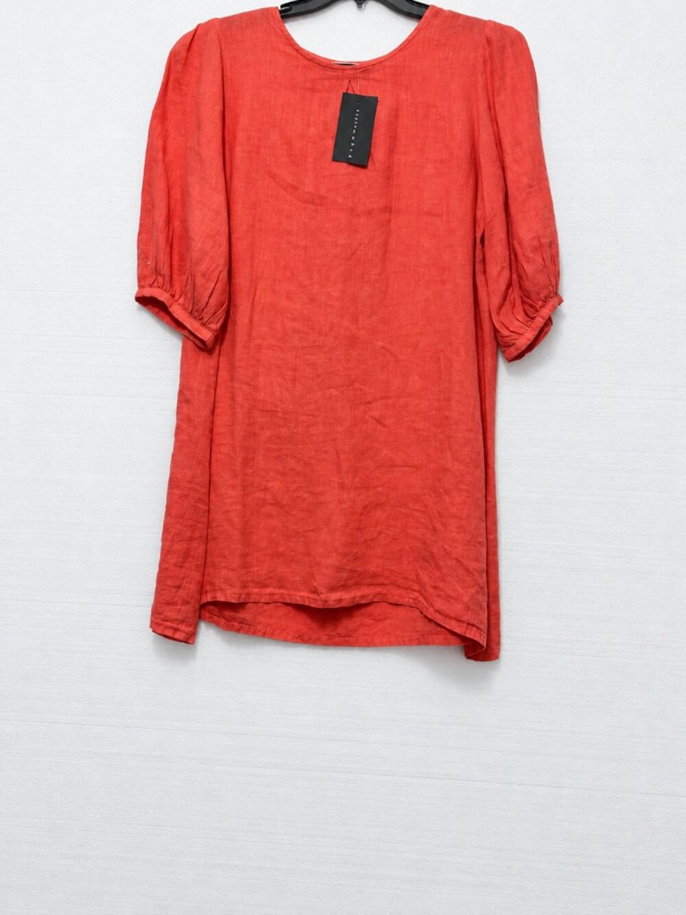 BRYN WALKER Lucien Tunic DRESS Size S 100% Lightweight LINEN Floret Coral NEW